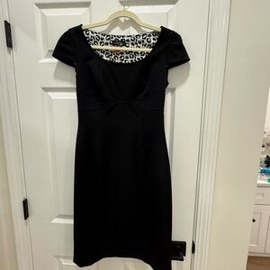 Tahari Black knee length dress with cap sleeves